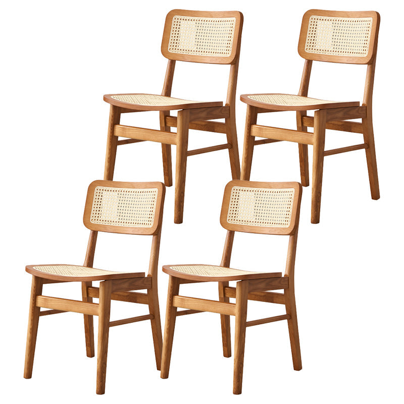 Glam Rattan Patio Dining Chair Open Back Dining Side Chair for Dining Room Wood 4 Piece Set Clearhalo 'Dining Chairs' 'Dining Tables & Seating' 'dining_chair' 'furn' 'furn_dining_chair' 'Furniture' 'furniture_dining_chair' 'Kitchen & Dining Furniture' 4831877