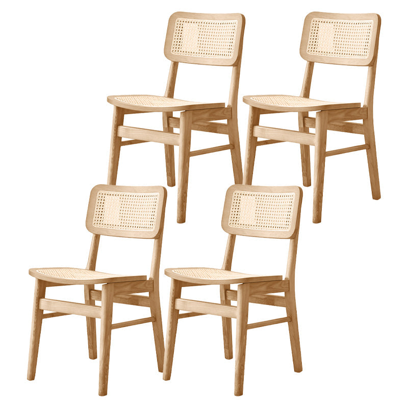 Glam Rattan Patio Dining Chair Open Back Dining Side Chair for Dining Room Natural 4 Piece Set Clearhalo 'Dining Chairs' 'Dining Tables & Seating' 'dining_chair' 'furn' 'furn_dining_chair' 'Furniture' 'furniture_dining_chair' 'Kitchen & Dining Furniture' 4831882