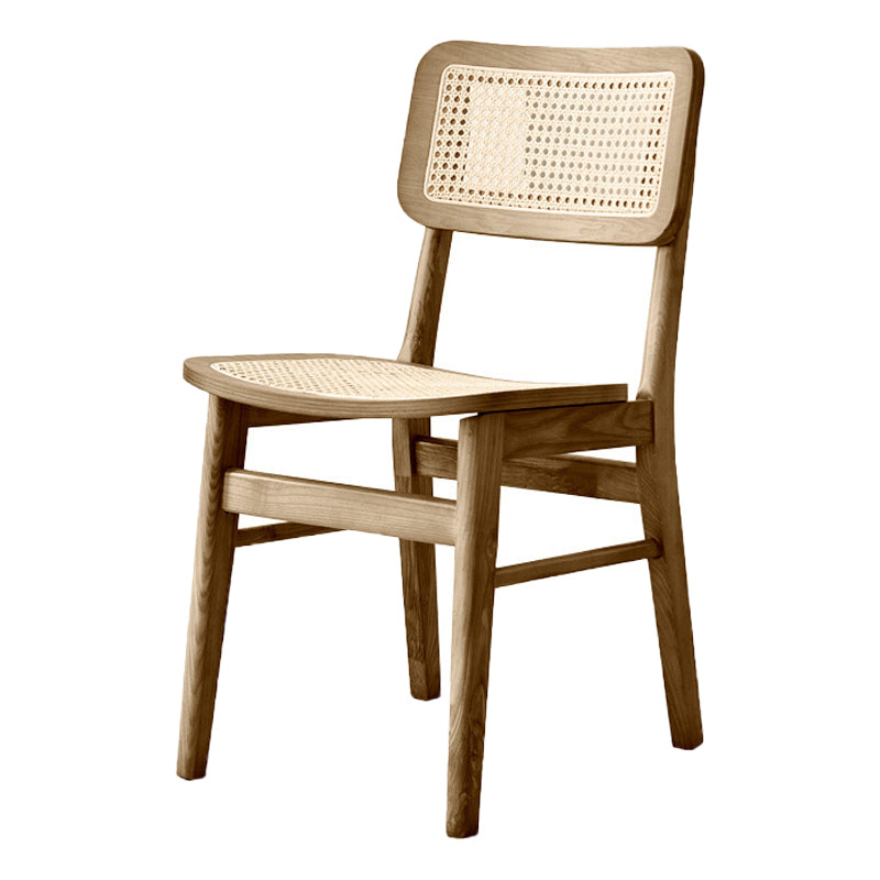 Glam Rattan Patio Dining Chair Open Back Dining Side Chair for Dining Room Walnut 1 Piece Clearhalo 'Dining Chairs' 'Dining Tables & Seating' 'dining_chair' 'furn' 'furn_dining_chair' 'Furniture' 'furniture_dining_chair' 'Kitchen & Dining Furniture' 4831884