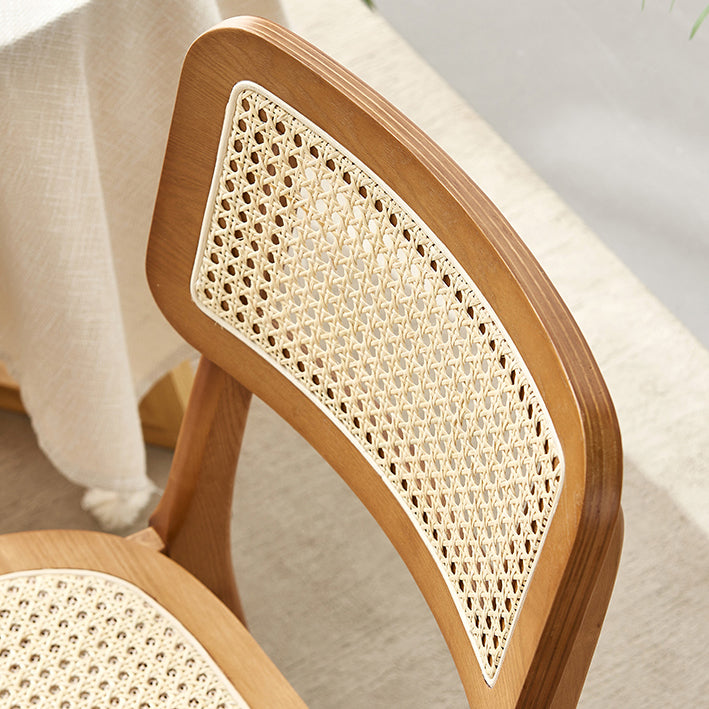 Glam Rattan Patio Dining Chair Open Back Dining Side Chair for Dining Room Clearhalo 'Dining Chairs' 'Dining Tables & Seating' 'dining_chair' 'furn' 'furn_dining_chair' 'Furniture' 'furniture_dining_chair' 'Kitchen & Dining Furniture' 4831885