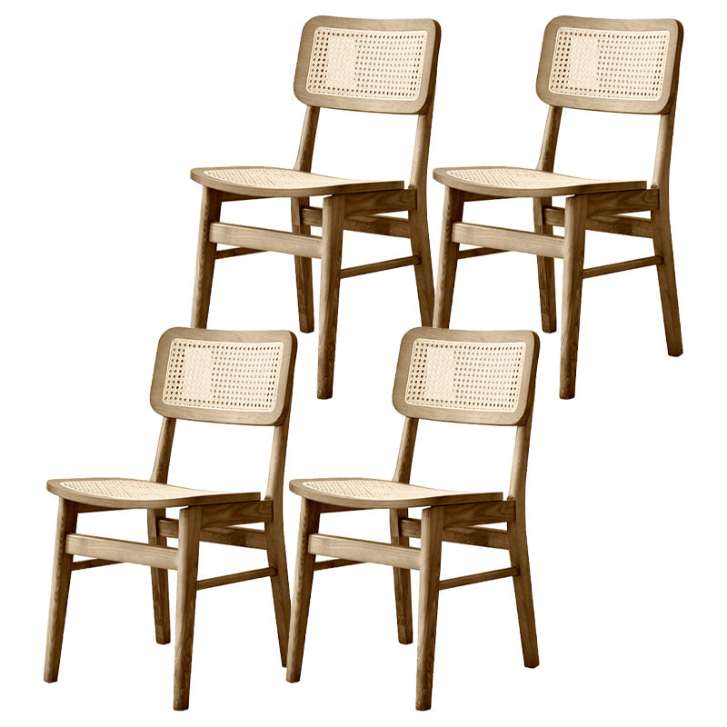 Glam Rattan Patio Dining Chair Open Back Dining Side Chair for Dining Room Walnut 4 Piece Set Clearhalo 'Dining Chairs' 'Dining Tables & Seating' 'dining_chair' 'furn' 'furn_dining_chair' 'Furniture' 'furniture_dining_chair' 'Kitchen & Dining Furniture' 4831888