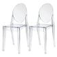 Modern Stackable Plastic Chair King Louis Back Side Chair for Dining Room Clear Set of 2 Clearhalo 'Dining Chairs' 'Dining Tables & Seating' 'dining_chair' 'Furniture' 'furniture_dining_chair' 'Kitchen & Dining Furniture' 4831893