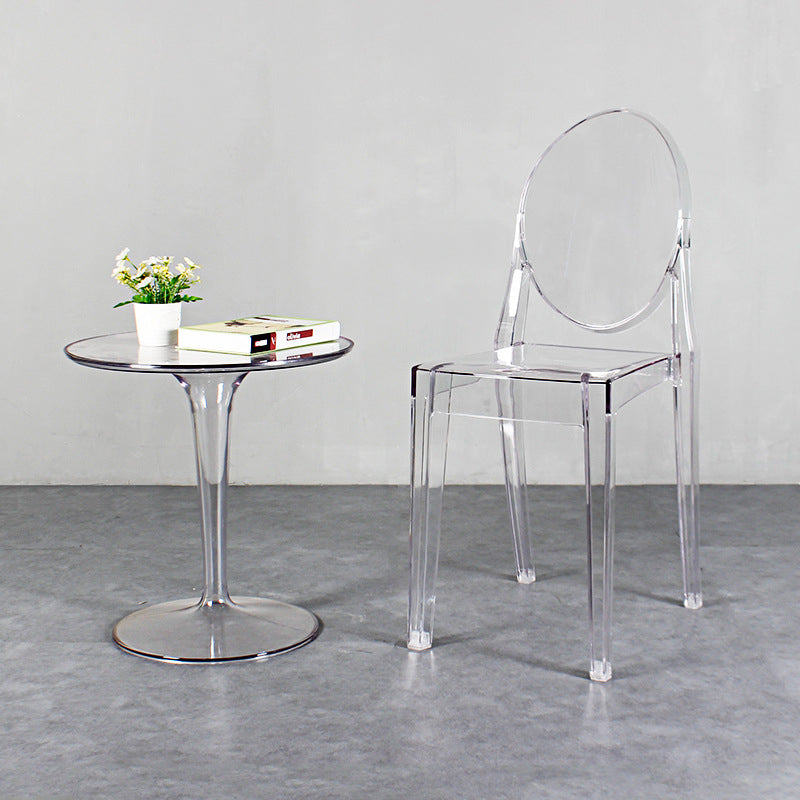 Modern Stackable Plastic Chair King Louis Back Side Chair for Dining Room Clearhalo 'Dining Chairs' 'Dining Tables & Seating' 'dining_chair' 'Furniture' 'furniture_dining_chair' 'Kitchen & Dining Furniture' 4831896