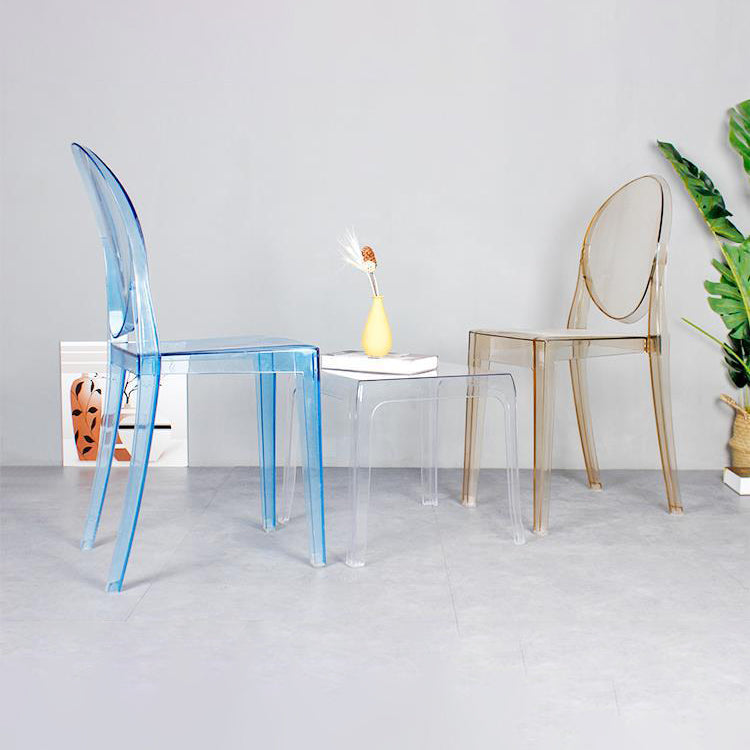 Modern Stackable Plastic Chair King Louis Back Side Chair for Dining Room Clearhalo 'Dining Chairs' 'Dining Tables & Seating' 'dining_chair' 'Furniture' 'furniture_dining_chair' 'Kitchen & Dining Furniture' 4831899