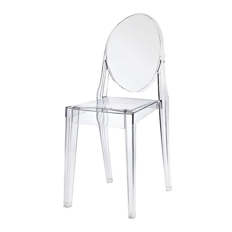 Modern Stackable Plastic Chair King Louis Back Side Chair for Dining Room Clear 1 Piece Clearhalo 'Dining Chairs' 'Dining Tables & Seating' 'dining_chair' 'Furniture' 'furniture_dining_chair' 'Kitchen & Dining Furniture' 4831900