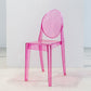 Modern Stackable Plastic Chair King Louis Back Side Chair for Dining Room Pink 1 Piece Clearhalo 'Dining Chairs' 'Dining Tables & Seating' 'dining_chair' 'Furniture' 'furniture_dining_chair' 'Kitchen & Dining Furniture' 4831902
