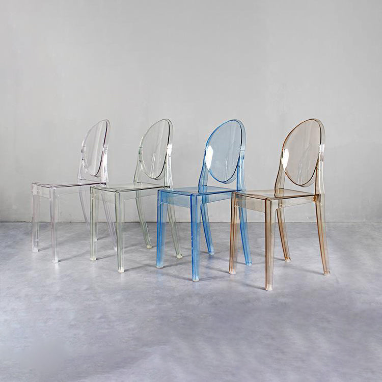 Modern Stackable Plastic Chair King Louis Back Side Chair for Dining Room Clearhalo 'Dining Chairs' 'Dining Tables & Seating' 'dining_chair' 'Furniture' 'furniture_dining_chair' 'Kitchen & Dining Furniture' 4831910