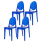 Modern Stackable Plastic Chair King Louis Back Side Chair for Dining Room Clear-Blue Set of 4 Clearhalo 'Dining Chairs' 'Dining Tables & Seating' 'dining_chair' 'Furniture' 'furniture_dining_chair' 'Kitchen & Dining Furniture' 4831912