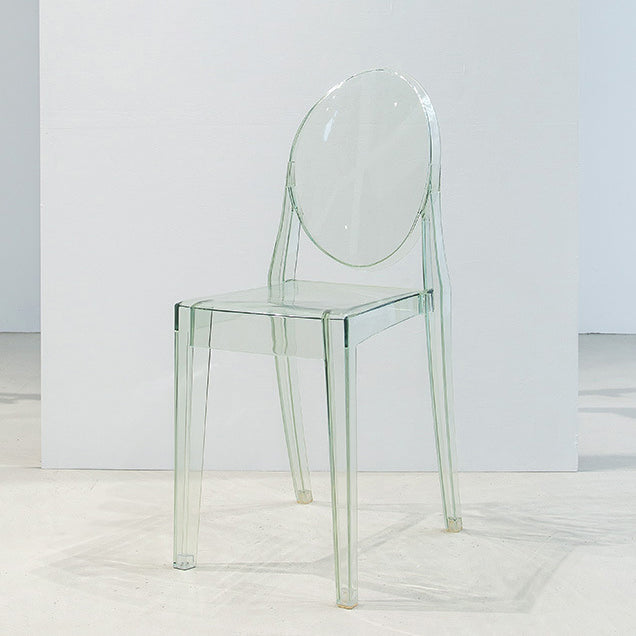 Modern Stackable Plastic Chair King Louis Back Side Chair for Dining Room Green 1 Piece Clearhalo 'Dining Chairs' 'Dining Tables & Seating' 'dining_chair' 'Furniture' 'furniture_dining_chair' 'Kitchen & Dining Furniture' 4831913