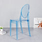 Modern Stackable Plastic Chair King Louis Back Side Chair for Dining Room Light Blue-Clear 1 Piece Clearhalo 'Dining Chairs' 'Dining Tables & Seating' 'dining_chair' 'Furniture' 'furniture_dining_chair' 'Kitchen & Dining Furniture' 4831916