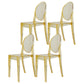 Modern Stackable Plastic Chair King Louis Back Side Chair for Dining Room Clear Yellow Set of 4 Clearhalo 'Dining Chairs' 'Dining Tables & Seating' 'dining_chair' 'Furniture' 'furniture_dining_chair' 'Kitchen & Dining Furniture' 4831921