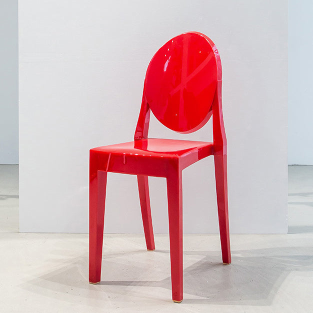 Modern Stackable Plastic Chair King Louis Back Side Chair for Dining Room Red 1 Piece Clearhalo 'Dining Chairs' 'Dining Tables & Seating' 'dining_chair' 'Furniture' 'furniture_dining_chair' 'Kitchen & Dining Furniture' 4831925