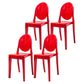 Modern Stackable Plastic Chair King Louis Back Side Chair for Dining Room Red Set of 4 Clearhalo 'Dining Chairs' 'Dining Tables & Seating' 'dining_chair' 'Furniture' 'furniture_dining_chair' 'Kitchen & Dining Furniture' 4831927