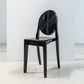 Modern Stackable Plastic Chair King Louis Back Side Chair for Dining Room Black 1 Piece Clearhalo 'Dining Chairs' 'Dining Tables & Seating' 'dining_chair' 'Furniture' 'furniture_dining_chair' 'Kitchen & Dining Furniture' 4831928