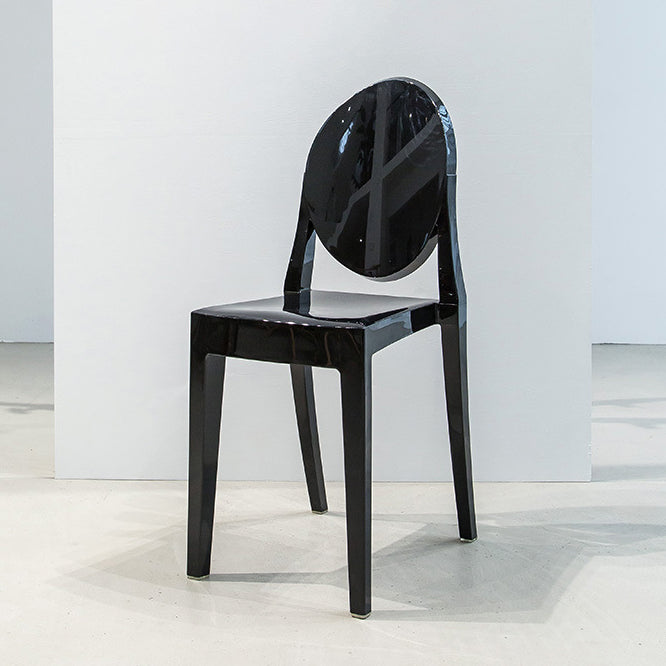 Modern Stackable Plastic Chair King Louis Back Side Chair for Dining Room Black 1 Piece Clearhalo 'Dining Chairs' 'Dining Tables & Seating' 'dining_chair' 'Furniture' 'furniture_dining_chair' 'Kitchen & Dining Furniture' 4831928