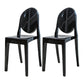 Modern Stackable Plastic Chair King Louis Back Side Chair for Dining Room Black Set of 2 Clearhalo 'Dining Chairs' 'Dining Tables & Seating' 'dining_chair' 'Furniture' 'furniture_dining_chair' 'Kitchen & Dining Furniture' 4831929