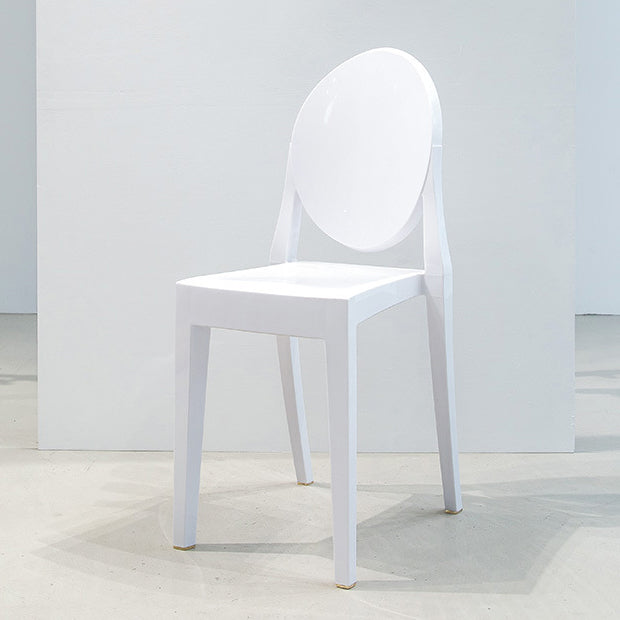 Modern Stackable Plastic Chair King Louis Back Side Chair for Dining Room White 1 Piece Clearhalo 'Dining Chairs' 'Dining Tables & Seating' 'dining_chair' 'Furniture' 'furniture_dining_chair' 'Kitchen & Dining Furniture' 4831931