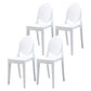 Modern Stackable Plastic Chair King Louis Back Side Chair for Dining Room White Set of 4 Clearhalo 'Dining Chairs' 'Dining Tables & Seating' 'dining_chair' 'Furniture' 'furniture_dining_chair' 'Kitchen & Dining Furniture' 4831933