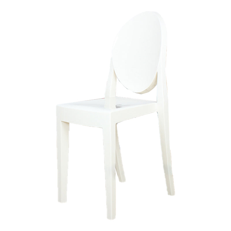 Modern Stackable Plastic Chair King Louis Back Side Chair for Dining Room Ivory 1 Piece Clearhalo 'Dining Chairs' 'Dining Tables & Seating' 'dining_chair' 'Furniture' 'furniture_dining_chair' 'Kitchen & Dining Furniture' 4831934