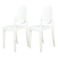 Modern Stackable Plastic Chair King Louis Back Side Chair for Dining Room Ivory Set of 2 Clearhalo 'Dining Chairs' 'Dining Tables & Seating' 'dining_chair' 'Furniture' 'furniture_dining_chair' 'Kitchen & Dining Furniture' 4831935