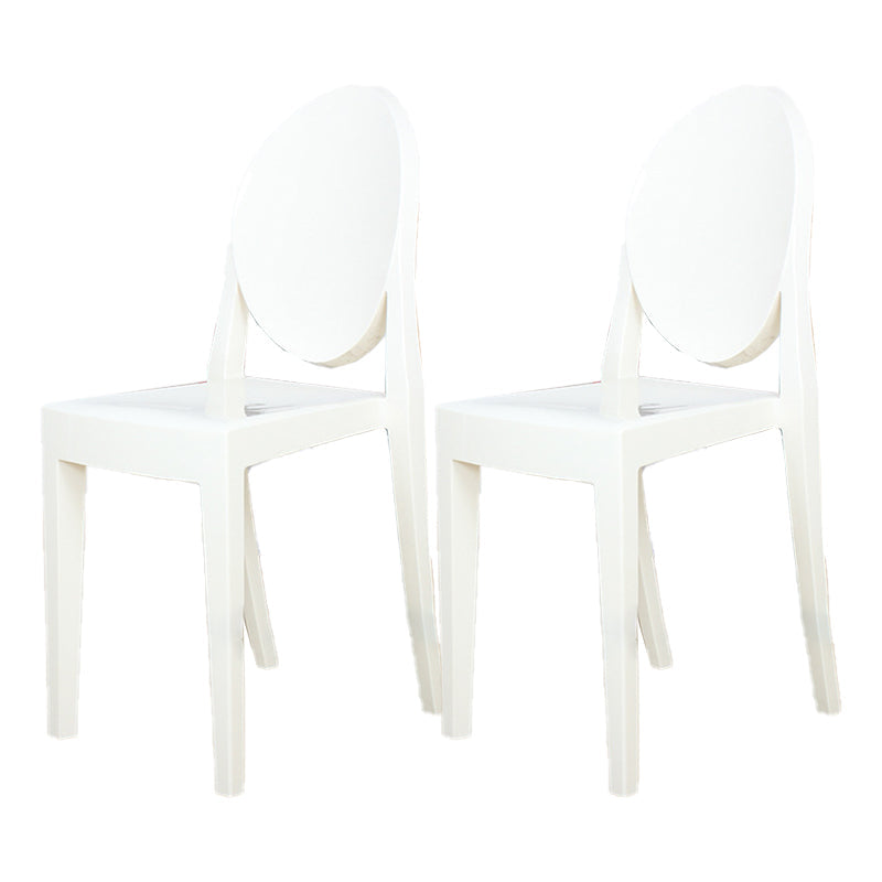 Modern Stackable Plastic Chair King Louis Back Side Chair for Dining Room Ivory Set of 2 Clearhalo 'Dining Chairs' 'Dining Tables & Seating' 'dining_chair' 'Furniture' 'furniture_dining_chair' 'Kitchen & Dining Furniture' 4831935