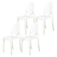 Modern Stackable Plastic Chair King Louis Back Side Chair for Dining Room Ivory Set of 4 Clearhalo 'Dining Chairs' 'Dining Tables & Seating' 'dining_chair' 'Furniture' 'furniture_dining_chair' 'Kitchen & Dining Furniture' 4831936
