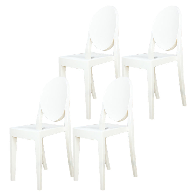Modern Stackable Plastic Chair King Louis Back Side Chair for Dining Room Ivory Set of 4 Clearhalo 'Dining Chairs' 'Dining Tables & Seating' 'dining_chair' 'Furniture' 'furniture_dining_chair' 'Kitchen & Dining Furniture' 4831936