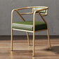 Glam Metal Arm Chair Open Back Dining Side Chair with Upholstered 21.6"x22.8"x29.5" Green Gold 1 Piece Clearhalo 'Dining Chairs' 'Dining Tables & Seating' 'dining_chair' 'furn' 'furn_dining_chair' 'Furniture' 'furniture_dining_chair' 'Kitchen & Dining Furniture' 4831939