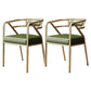 Glam Metal Arm Chair Open Back Dining Side Chair with Upholstered 21.6"x22.8"x29.5" Green Gold 2 Piece Set Clearhalo 'Dining Chairs' 'Dining Tables & Seating' 'dining_chair' 'furn' 'furn_dining_chair' 'Furniture' 'furniture_dining_chair' 'Kitchen & Dining Furniture' 4831941
