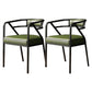 Glam Metal Arm Chair Open Back Dining Side Chair with Upholstered 21.6"x22.8"x29.5" Black Green 2 Piece Set Clearhalo 'Dining Chairs' 'Dining Tables & Seating' 'dining_chair' 'furn' 'furn_dining_chair' 'Furniture' 'furniture_dining_chair' 'Kitchen & Dining Furniture' 4831947