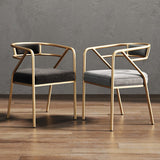 Glam Metal Arm Chair Open Back Dining Side Chair with Upholstered 21.6"x22.8"x29.5" Clearhalo 'Dining Chairs' 'Dining Tables & Seating' 'dining_chair' 'furn' 'furn_dining_chair' 'Furniture' 'furniture_dining_chair' 'Kitchen & Dining Furniture' 4831950