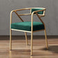 Glam Metal Arm Chair Open Back Dining Side Chair with Upholstered 21.6"x22.8"x29.5" Green 1 Piece Clearhalo 'Dining Chairs' 'Dining Tables & Seating' 'dining_chair' 'furn' 'furn_dining_chair' 'Furniture' 'furniture_dining_chair' 'Kitchen & Dining Furniture' 4831951