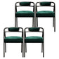 Glam Metal Arm Chair Open Back Dining Side Chair with Upholstered 21.6"x22.8"x29.5" Blackish Green 4 Piece Set Clearhalo 'Dining Chairs' 'Dining Tables & Seating' 'dining_chair' 'furn' 'furn_dining_chair' 'Furniture' 'furniture_dining_chair' 'Kitchen & Dining Furniture' 4831958