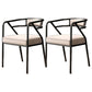 Glam Metal Arm Chair Open Back Dining Side Chair with Upholstered 21.6"x22.8"x29.5" Beige 2 Piece Set Clearhalo 'Dining Chairs' 'Dining Tables & Seating' 'dining_chair' 'furn' 'furn_dining_chair' 'Furniture' 'furniture_dining_chair' 'Kitchen & Dining Furniture' 4831963