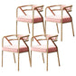 Glam Metal Arm Chair Open Back Dining Side Chair with Upholstered 21.6"x22.8"x29.5" Pink Gold 4 Piece Set Clearhalo 'Dining Chairs' 'Dining Tables & Seating' 'dining_chair' 'furn' 'furn_dining_chair' 'Furniture' 'furniture_dining_chair' 'Kitchen & Dining Furniture' 4831967