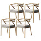 Glam Metal Arm Chair Open Back Dining Side Chair with Upholstered 21.6"x22.8"x29.5" Light Gray 4 Piece Set Clearhalo 'Dining Chairs' 'Dining Tables & Seating' 'dining_chair' 'furn' 'furn_dining_chair' 'Furniture' 'furniture_dining_chair' 'Kitchen & Dining Furniture' 4831979