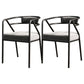 Glam Metal Arm Chair Open Back Dining Side Chair with Upholstered 21.6"x22.8"x29.5" Black-Gray 2 Piece Set Clearhalo 'Dining Chairs' 'Dining Tables & Seating' 'dining_chair' 'furn' 'furn_dining_chair' 'Furniture' 'furniture_dining_chair' 'Kitchen & Dining Furniture' 4831981