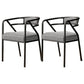 Glam Metal Arm Chair Open Back Dining Side Chair with Upholstered 21.6"x22.8"x29.5" Black White 2 Piece Set Clearhalo 'Dining Chairs' 'Dining Tables & Seating' 'dining_chair' 'furn' 'furn_dining_chair' 'Furniture' 'furniture_dining_chair' 'Kitchen & Dining Furniture' 4831990