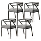 Glam Metal Arm Chair Open Back Dining Side Chair with Upholstered 21.6"x22.8"x29.5" Black White 4 Piece Set Clearhalo 'Dining Chairs' 'Dining Tables & Seating' 'dining_chair' 'furn' 'furn_dining_chair' 'Furniture' 'furniture_dining_chair' 'Kitchen & Dining Furniture' 4831991