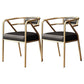 Glam Metal Arm Chair Open Back Dining Side Chair with Upholstered 21.6"x22.8"x29.5" Gold-Black 2 Piece Set Clearhalo 'Dining Chairs' 'Dining Tables & Seating' 'dining_chair' 'furn' 'furn_dining_chair' 'Furniture' 'furniture_dining_chair' 'Kitchen & Dining Furniture' 4831999