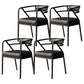 Glam Metal Arm Chair Open Back Dining Side Chair with Upholstered 21.6"x22.8"x29.5" Gloss Black 4 Piece Set Clearhalo 'Dining Chairs' 'Dining Tables & Seating' 'dining_chair' 'furn' 'furn_dining_chair' 'Furniture' 'furniture_dining_chair' 'Kitchen & Dining Furniture' 4832003