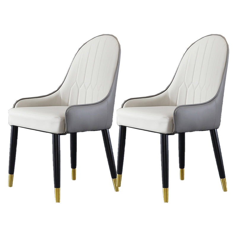Glam Style Wood Chair Faux Leather Parsons Side Chair for Dining Room 20.8"x21.6"x35.4" White 2 Piece Set Clearhalo 'Dining Chairs' 'Dining Tables & Seating' 'dining_chair' 'furn' 'furn_dining_chair' 'Furniture' 'furniture_dining_chair' 'Kitchen & Dining Furniture' 4832012
