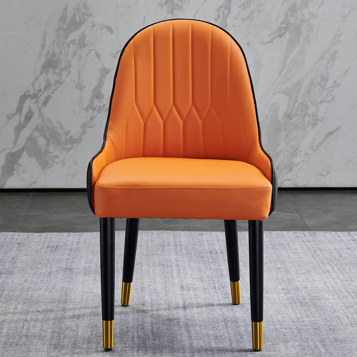 Glam Style Wood Chair Faux Leather Parsons Side Chair for Dining Room 20.8"x21.6"x35.4" Clearhalo 'Dining Chairs' 'Dining Tables & Seating' 'dining_chair' 'furn' 'furn_dining_chair' 'Furniture' 'furniture_dining_chair' 'Kitchen & Dining Furniture' 4832013