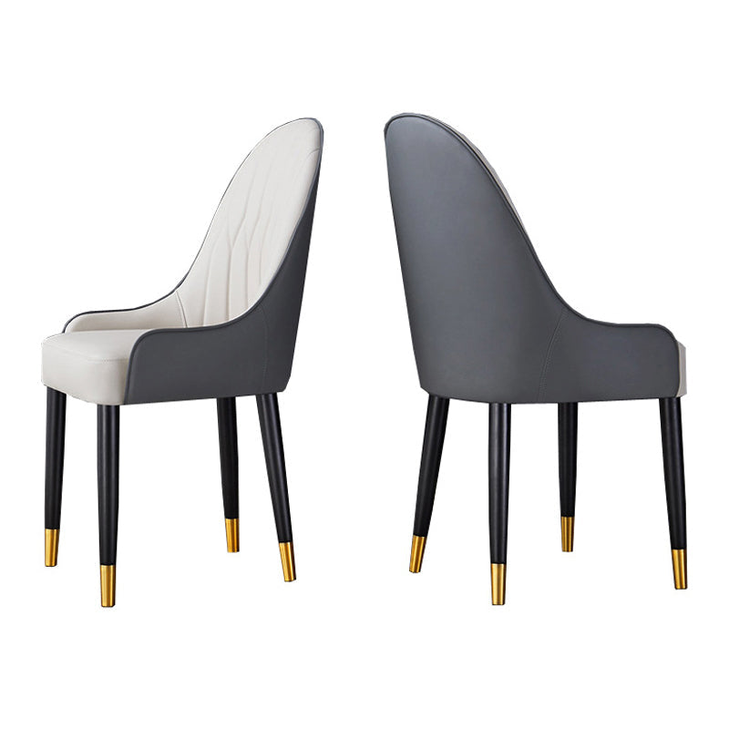 Glam Style Wood Chair Faux Leather Parsons Side Chair for Dining Room 20.8"x21.6"x35.4" Clearhalo 'Dining Chairs' 'Dining Tables & Seating' 'dining_chair' 'furn' 'furn_dining_chair' 'Furniture' 'furniture_dining_chair' 'Kitchen & Dining Furniture' 4832019