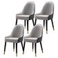 Glam Style Wood Chair Faux Leather Parsons Side Chair for Dining Room 20.8"x21.6"x35.4" Grey 4 Piece Set Clearhalo 'Dining Chairs' 'Dining Tables & Seating' 'dining_chair' 'furn' 'furn_dining_chair' 'Furniture' 'furniture_dining_chair' 'Kitchen & Dining Furniture' 4832020