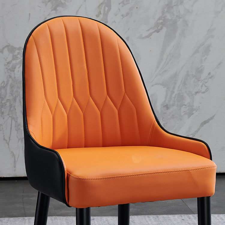 Glam Style Wood Chair Faux Leather Parsons Side Chair for Dining Room 20.8"x21.6"x35.4" Clearhalo 'Dining Chairs' 'Dining Tables & Seating' 'dining_chair' 'furn' 'furn_dining_chair' 'Furniture' 'furniture_dining_chair' 'Kitchen & Dining Furniture' 4832023