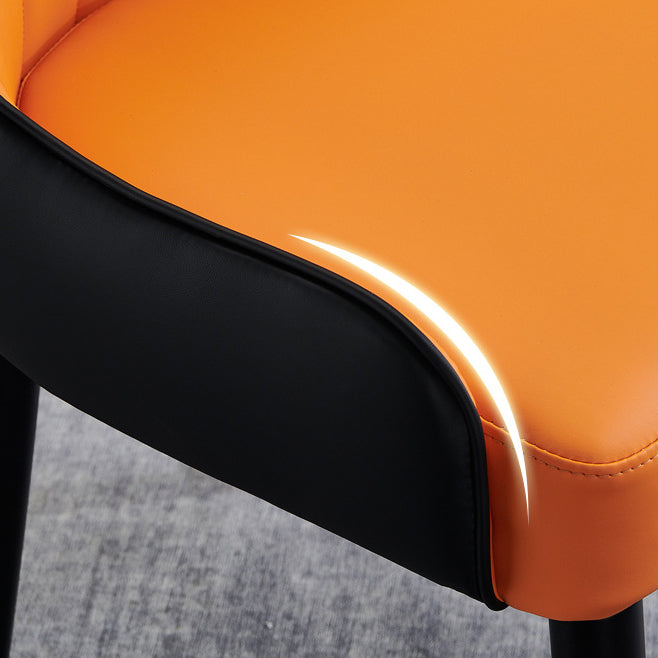 Glam Style Wood Chair Faux Leather Parsons Side Chair for Dining Room 20.8"x21.6"x35.4" Clearhalo 'Dining Chairs' 'Dining Tables & Seating' 'dining_chair' 'furn' 'furn_dining_chair' 'Furniture' 'furniture_dining_chair' 'Kitchen & Dining Furniture' 4832025