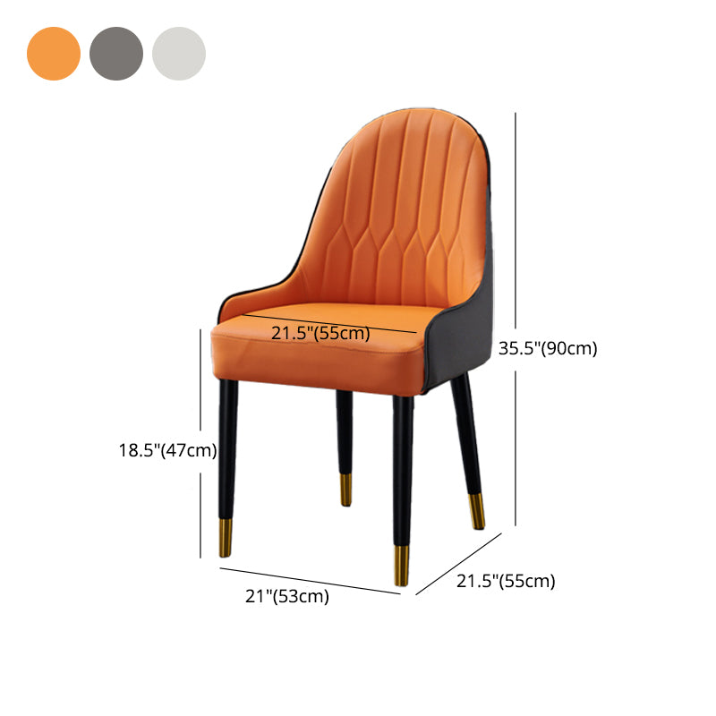 Glam Style Wood Chair Faux Leather Parsons Side Chair for Dining Room 20.8"x21.6"x35.4" Clearhalo 'Dining Chairs' 'Dining Tables & Seating' 'dining_chair' 'furn' 'furn_dining_chair' 'Furniture' 'furniture_dining_chair' 'Kitchen & Dining Furniture' 4832028