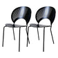 Contemporary Stainless Steel Legs Armless Dining Chairs Open Back Dining Side Chair Black 2 Piece Set Clearhalo 'Dining Chairs' 'Dining Tables & Seating' 'dining_chair' 'furn' 'furn_dining_chair' 'Furniture' 'furniture_dining_chair' 'Kitchen & Dining Furniture' 4832043