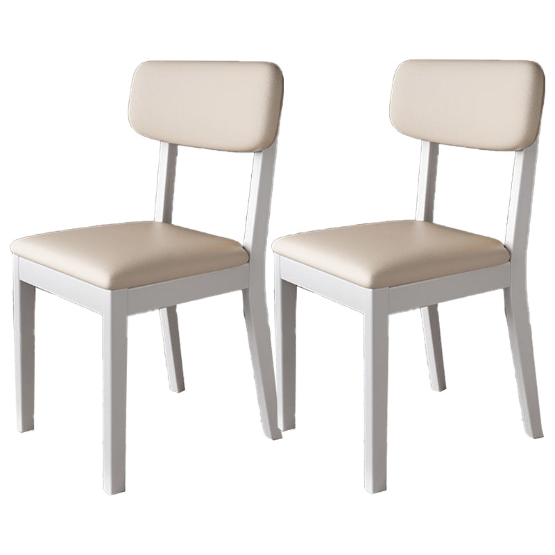 Glam Wood Chair Open Back Dining Side Chair for Dining Room with Upholstered White 2 Piece Set Clearhalo 'Dining Chairs' 'Dining Tables & Seating' 'dining_chair' 'furn' 'furn_dining_chair' 'Furniture' 'furniture_dining_chair' 'Kitchen & Dining Furniture' 4832047